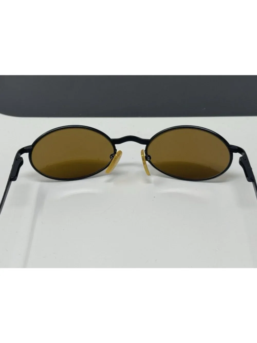 Vintage REVO PYTHON Black Metal Oval Mirror Sunglasses Scratches On Glass Lenses